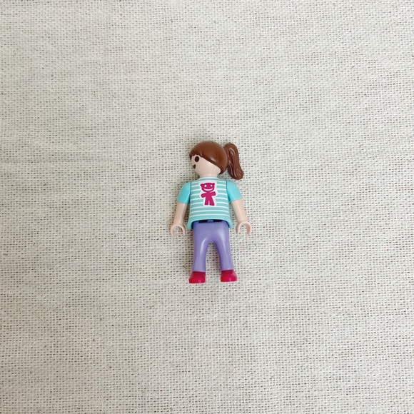 Playmobil Other - Playmobil | Brunette / Brown Haired Girl Child Figure Wearing Bear Tee